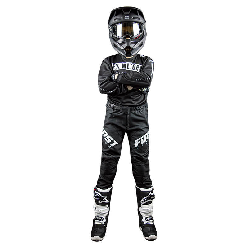 tenue cross enfant fxmotors classic noir motocross
