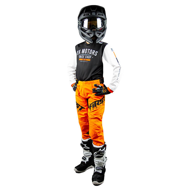 tenue cross enfant fxmotors classic orange motocross