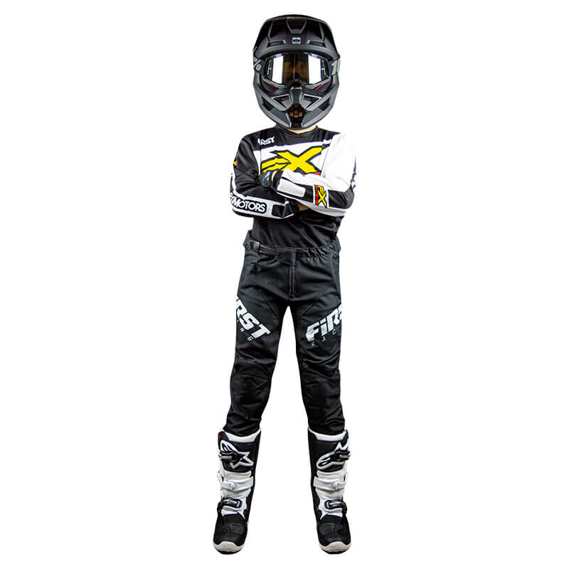 tenue cross enfant fxmotors racing line noir motocross