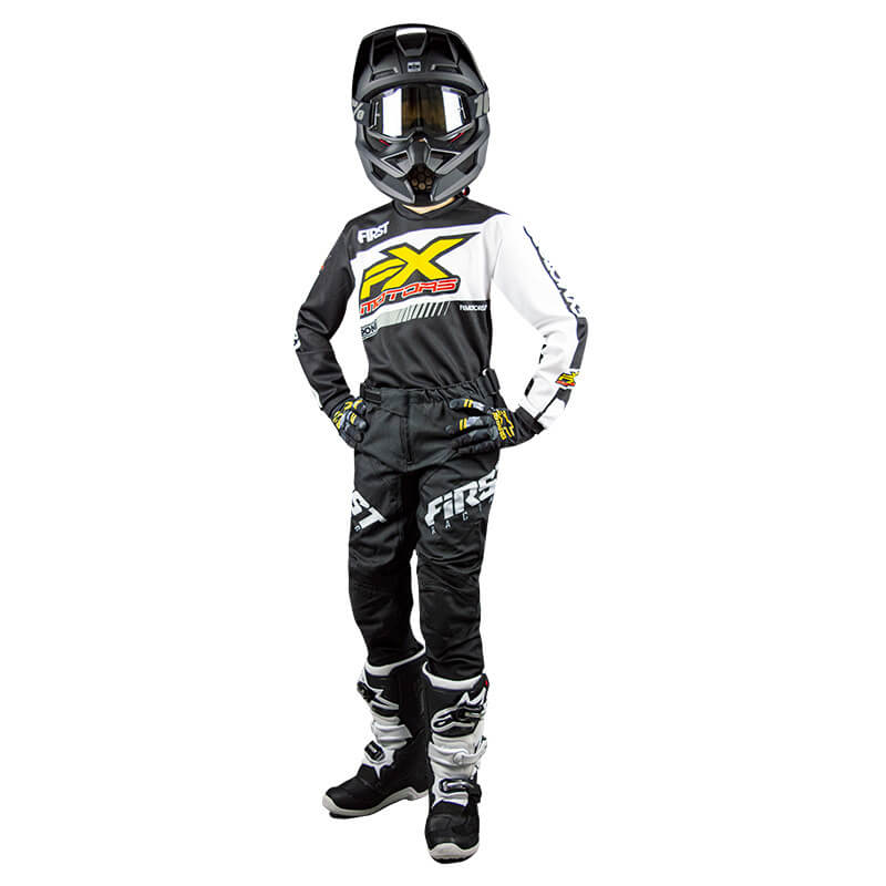tenue cross enfant fxmotors racing line noir mx