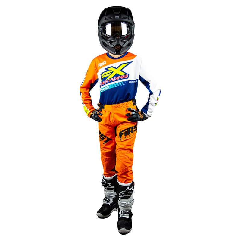 tenue cross enfant fxmotors racing line orange mx