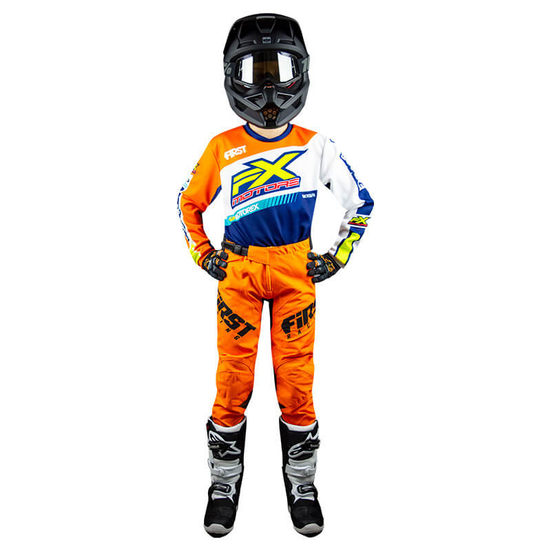 tenue cross enfant fxmotors racing line orange