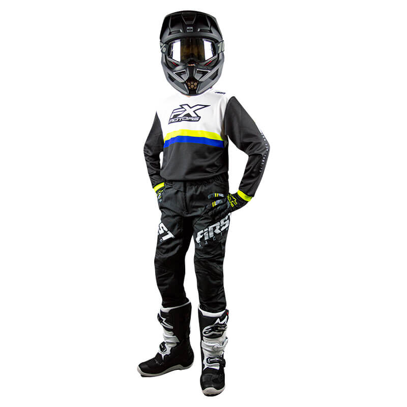 tenue cross enfant fxmotors sunset bleu motocross