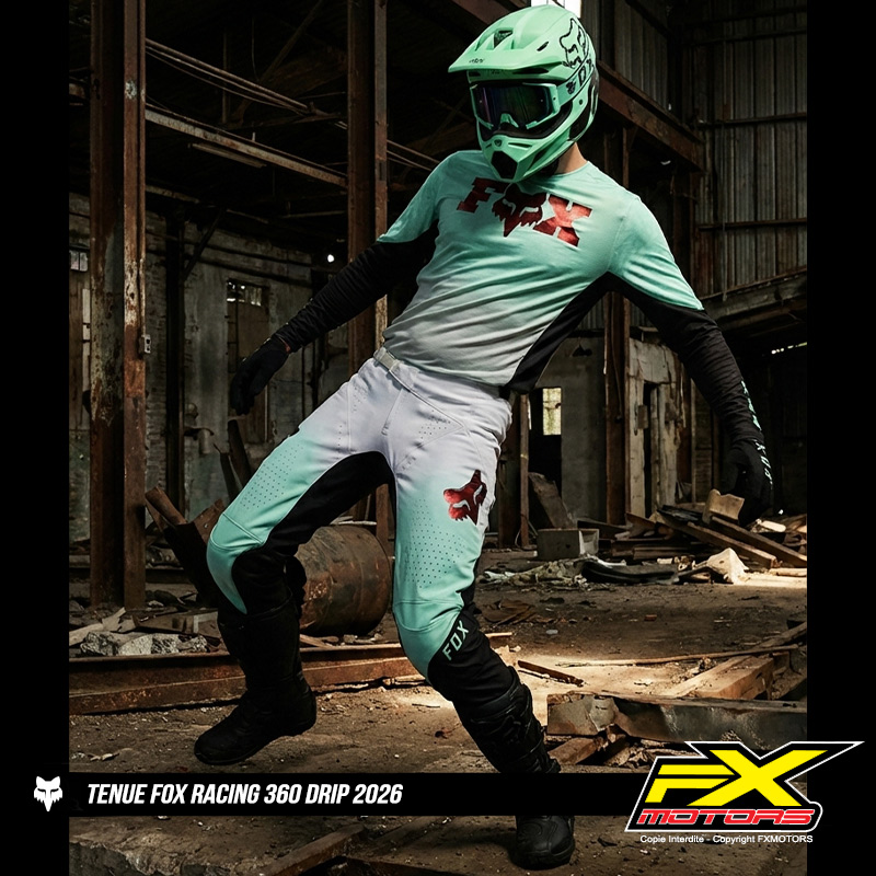 tenue cross fox 360 drip turquoise 2026 supercross