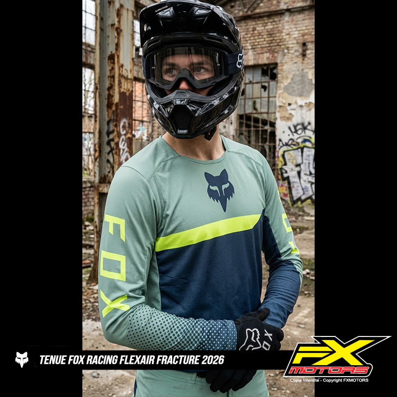 tenue cross fox flexair fracture bleu 2026 motocross