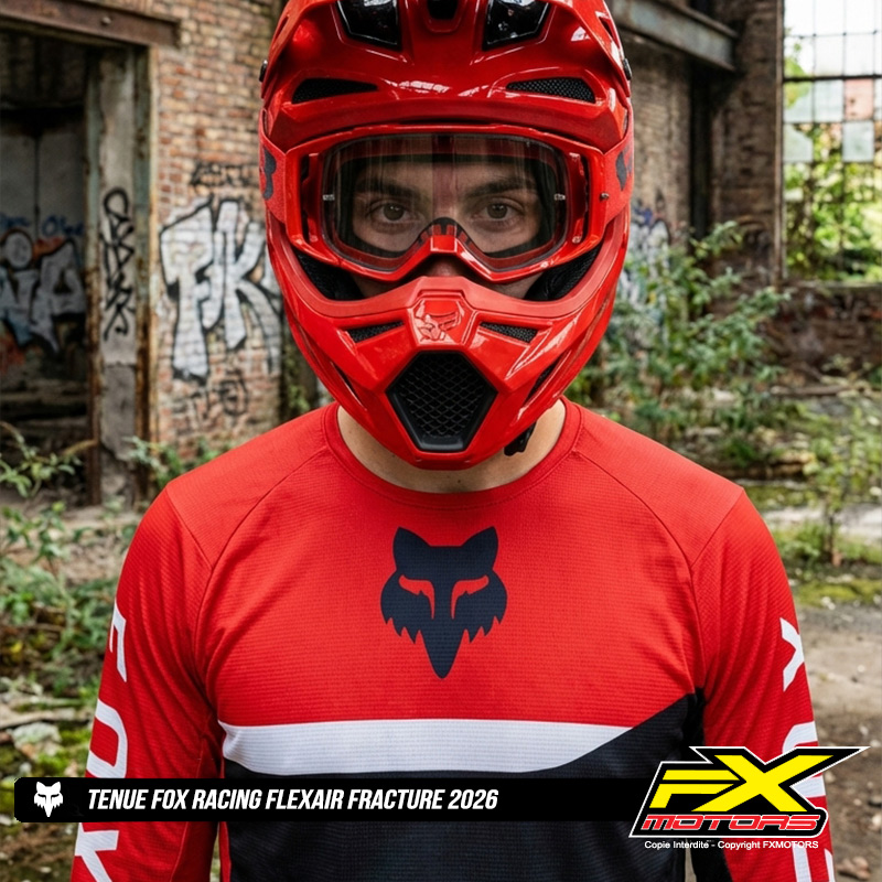 tenue cross fox flexair fracture rouge 2026 fxmotors