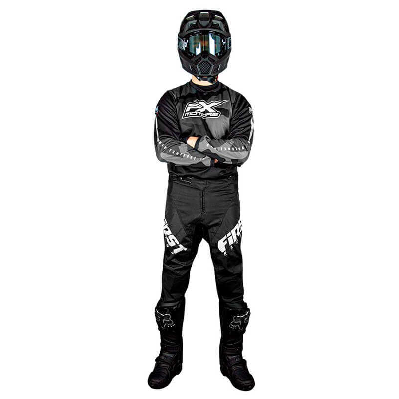 tenue cross fxmotors camo noir 2021 motocross
