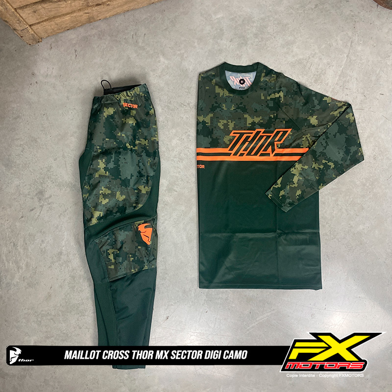 tenue cross thor mx sector digi camo vert orange 2024 enduro cross 2 