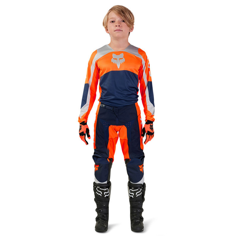 tenue enfant fox racing 180 nitro navy orange 2024 cross