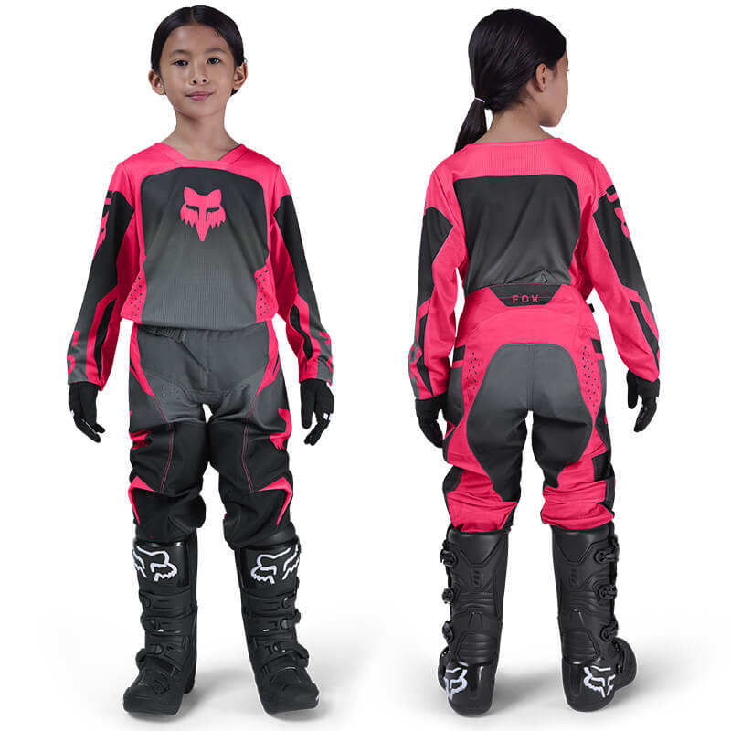 tenue enfant fox racing 180 shield rose mx