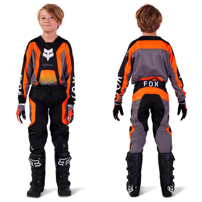 tenue enfant fox racing ballast noir orange 2024
