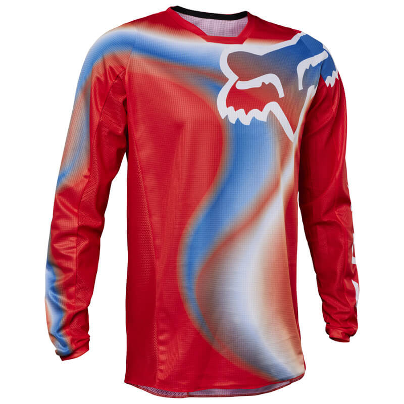 tenue fox 180 toxsyk 2023 maillot rouge fluo mx