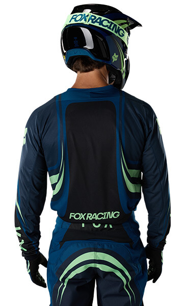 tenue fox racing 180 draft bleu bleu 27 mx