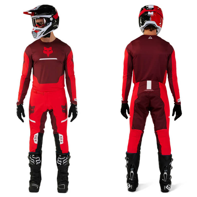 tenue fox racing flexair optical rouge 2023 mx