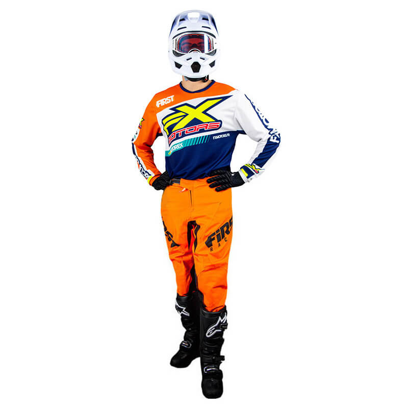 tenue fx motors racing line orange bleu marine 2023