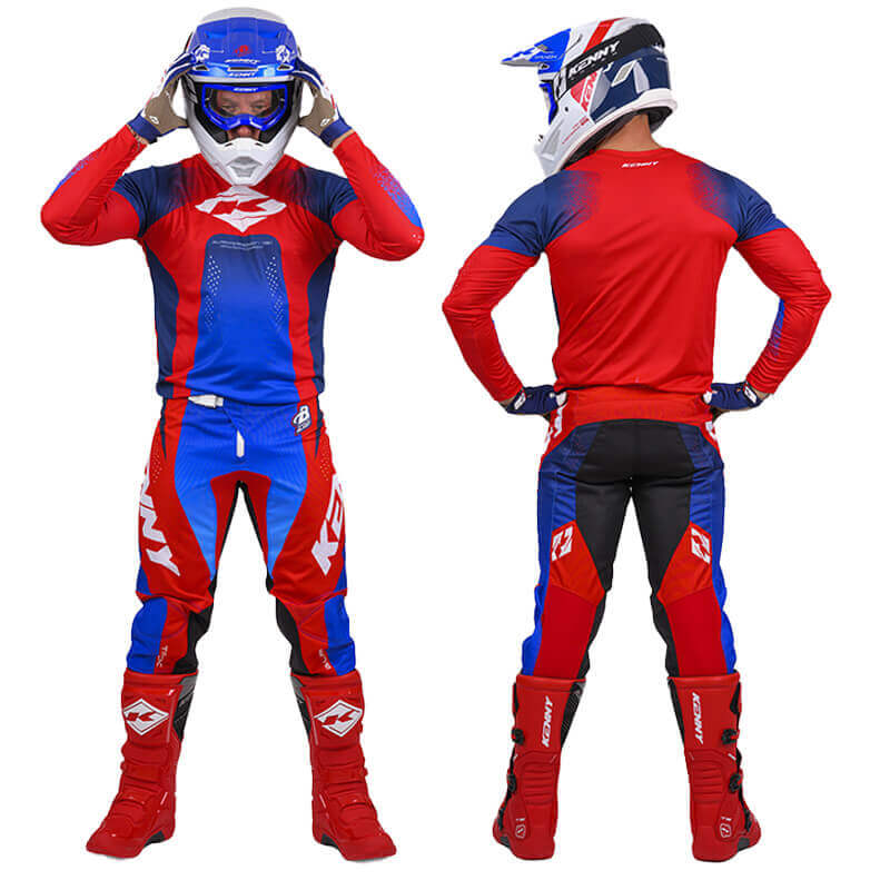 tenue kenny track blast rouge bleu 27 cross