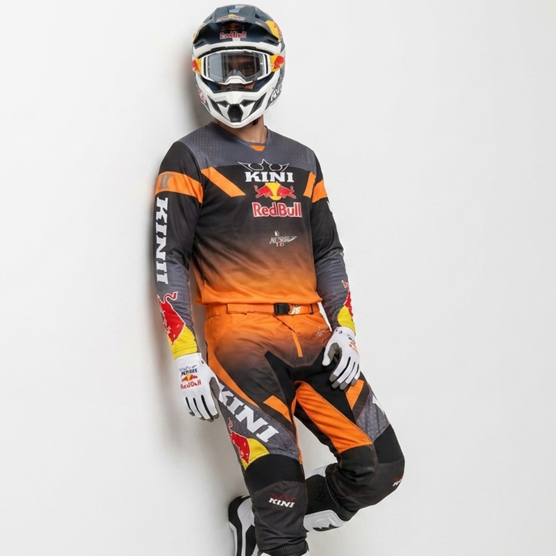 tenue kini red bull 2 0 orange gris moto