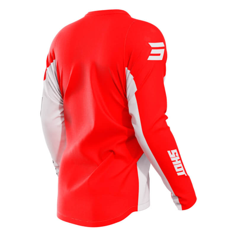 tenue maillot shot devo star 2023 rouge motocross
