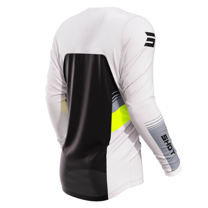 tenue maillot shot tracer 2023 blanc motocross