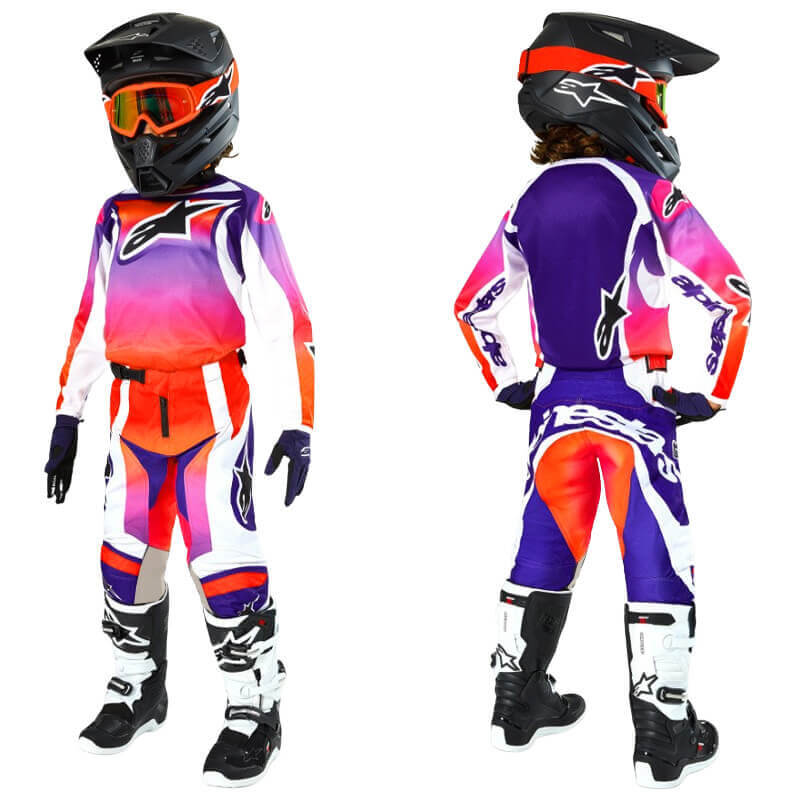 tenue motocross enfant alpinestars racer wurx violet 2025
