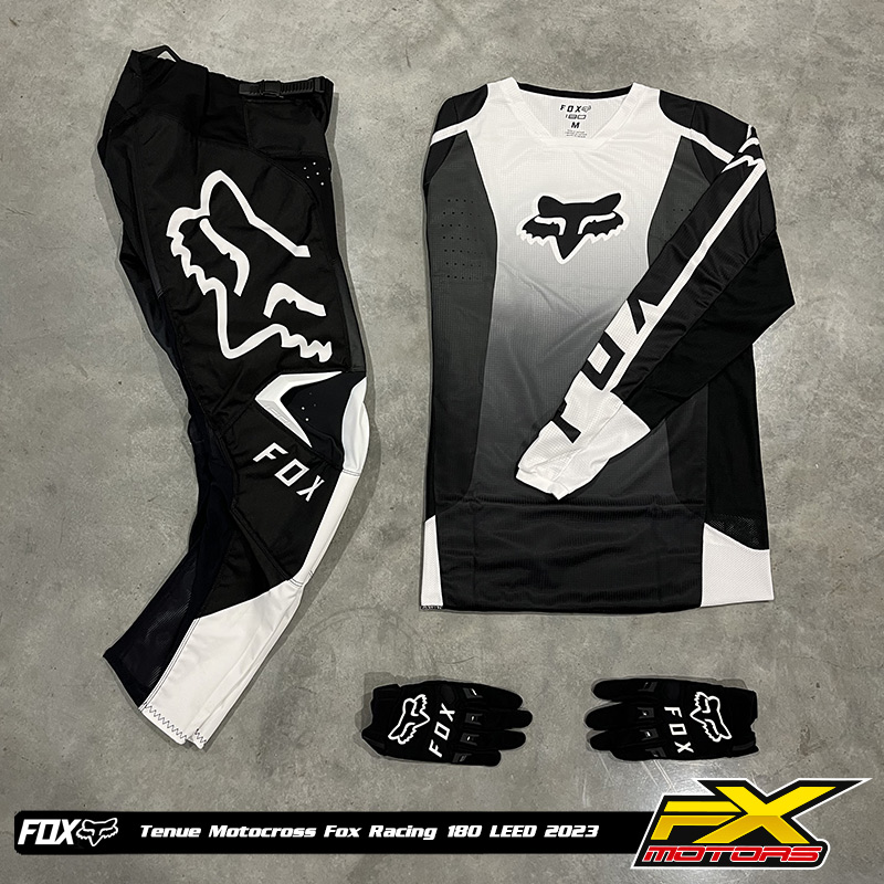 tenue motocross fox racing 360 LEED blanc noir 2023