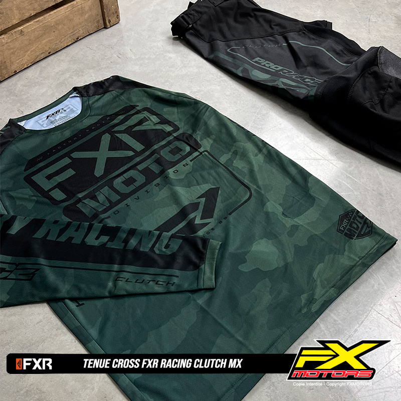 tenue motocross fxr clutch  pro noir vert 1