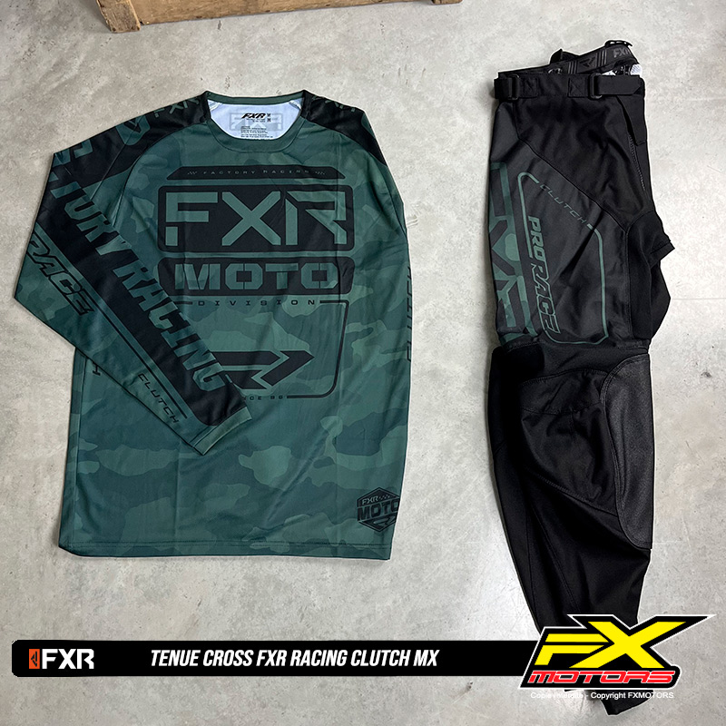 tenue motocross fxr clutch  pro noir vert 2