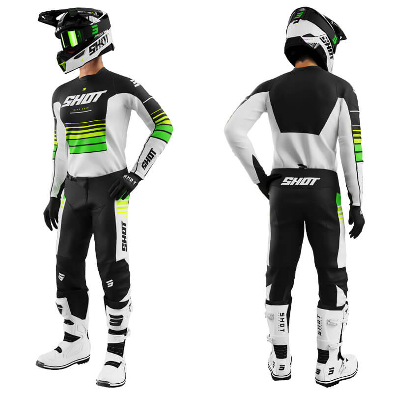 tenue shot devo peak 2023 blanc jaune vert