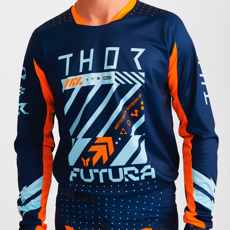 tenue thor mx 2026 launchmode futura bleu orange 04