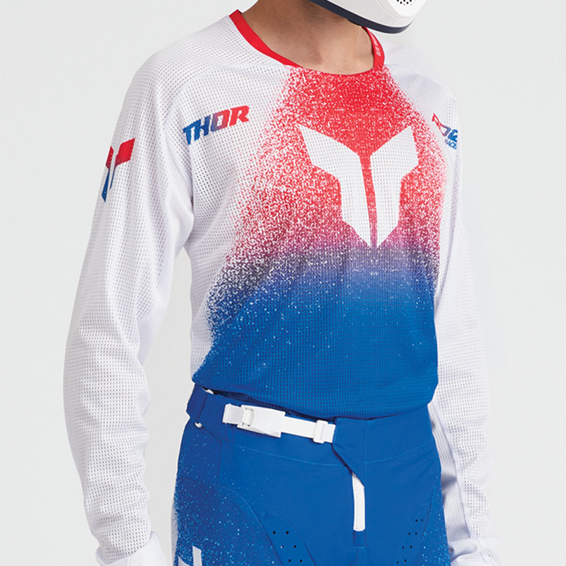 tenue thor mx 2027 launchmode air darkside bleu blanc rouge mx