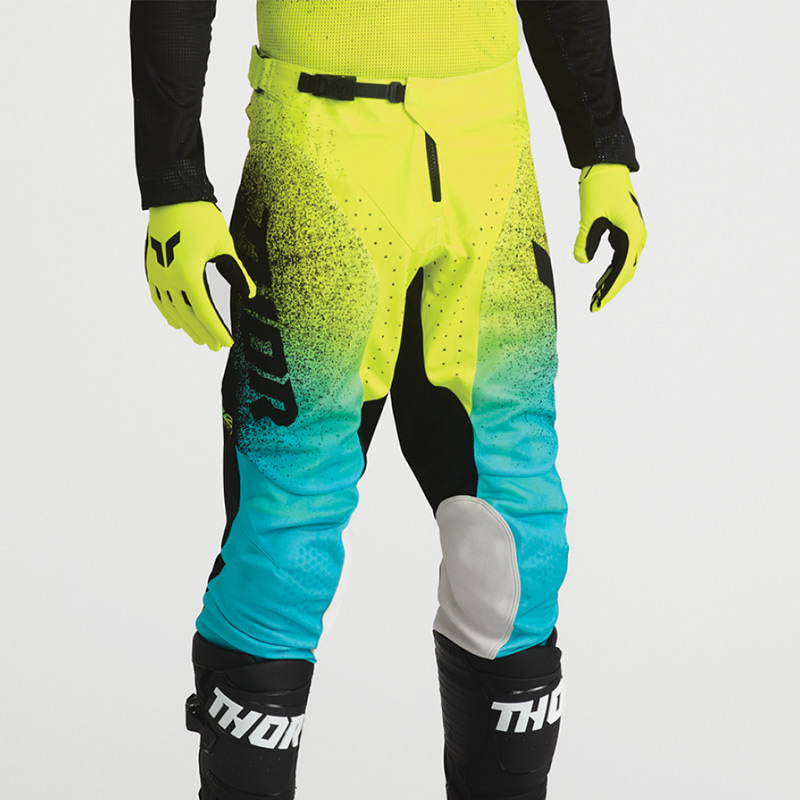 tenue thor mx 2027 launchmode air darkside noir bleu jaune fluo enduro