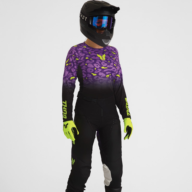 tenue thor mx 2027 launchmode femme spotted noir violet moto
