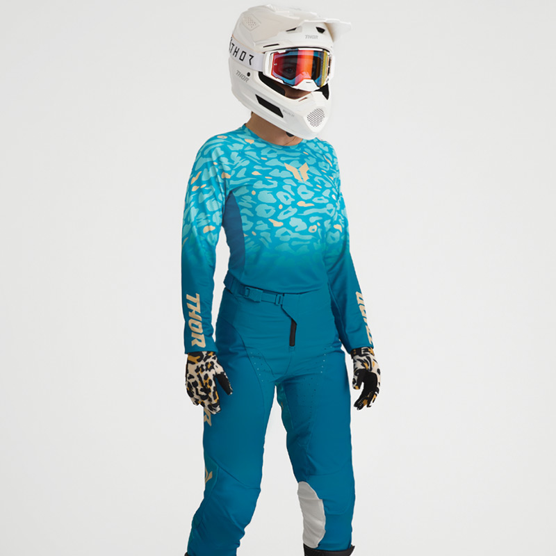 tenue thor mx 2027 launchmode femme spotted turquoise cross