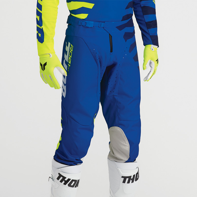tenue thor mx 2027 launchmode shredder bleu jaune fluo enduro