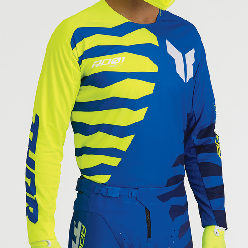 tenue thor mx 2027 launchmode shredder bleu jaune fluo mx
