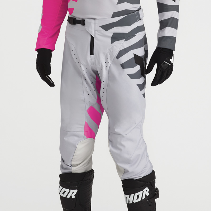 tenue thor mx 2027 launchmode shredder gris rose enduro
