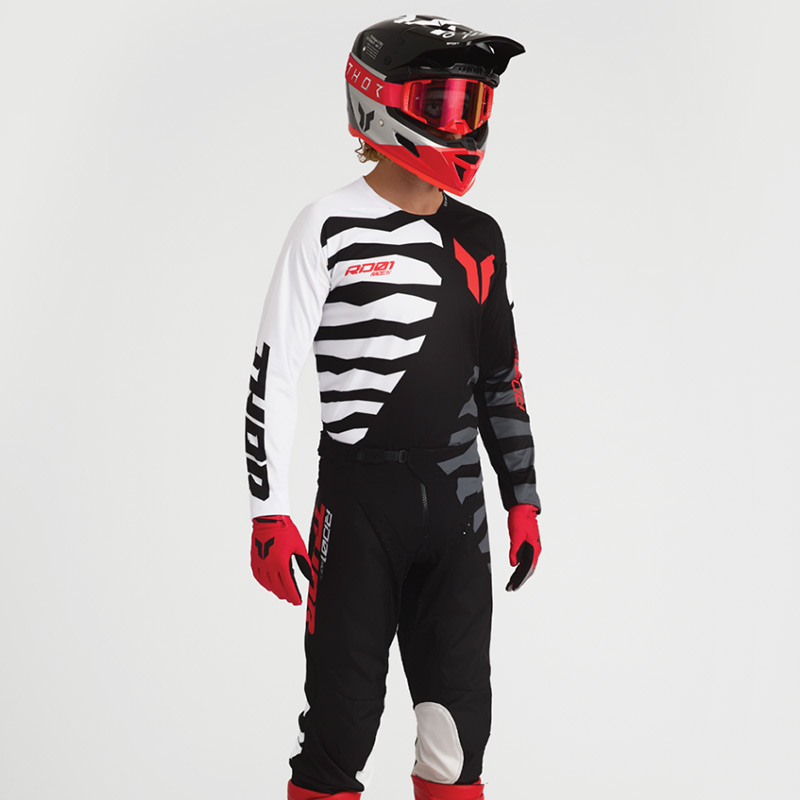 tenue thor mx 2027 launchmode shredder noir blanc moto