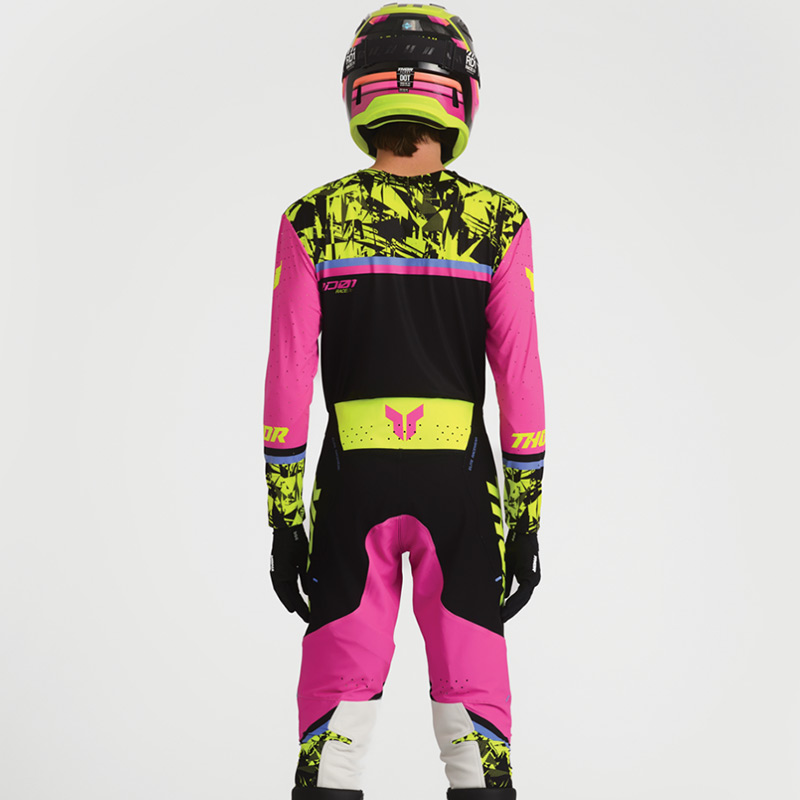 tenue thor mx 2027 sportmode punkd noir rose jaune moto