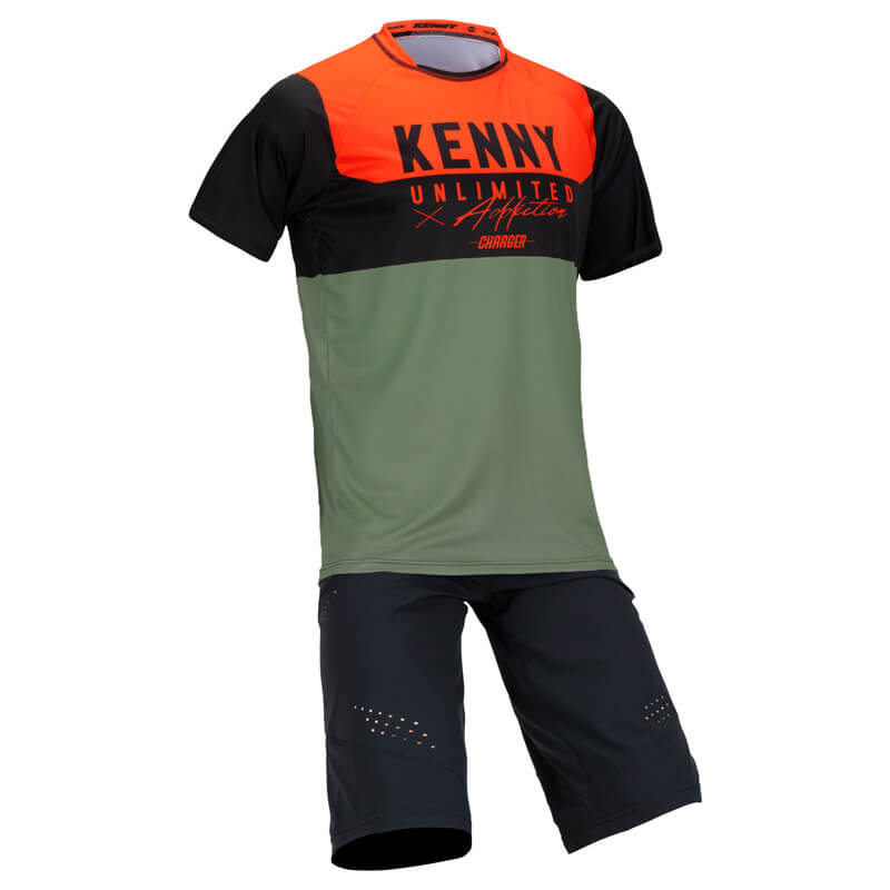 tenue vtt kenny charger mc orange vert 2021