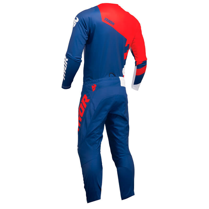 tenue youth thor sector checker 2024 bleu blanc rouge fxmotors motocross