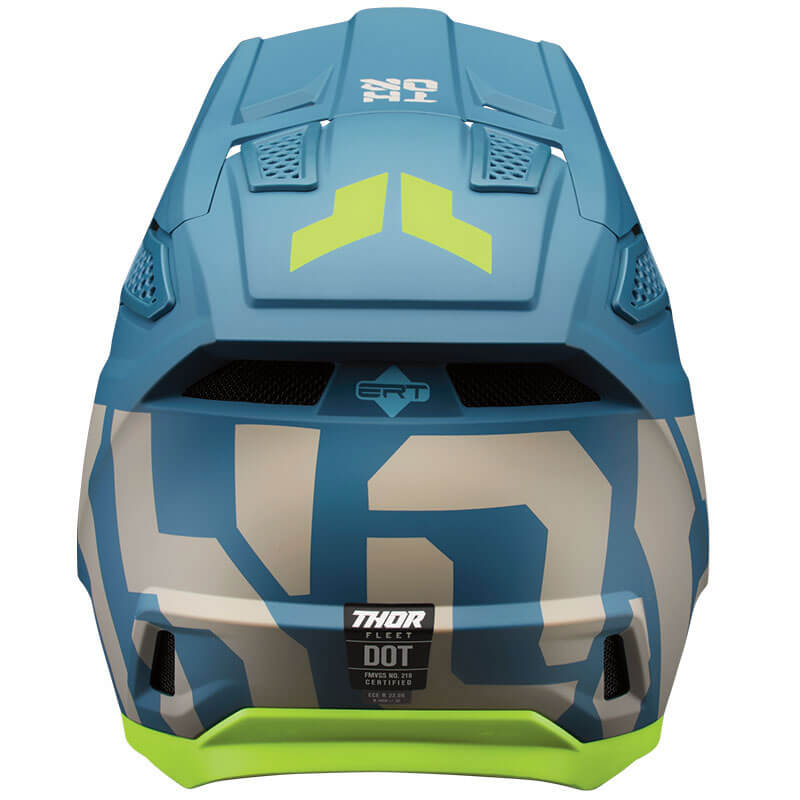 thor casque enfant fleet bleu jaune mx