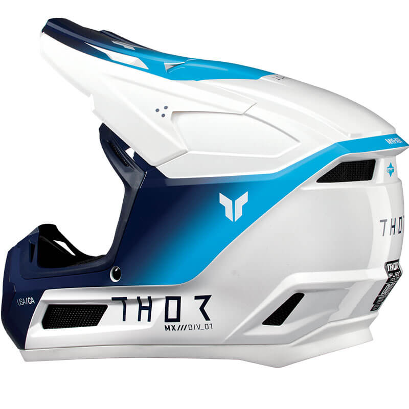 thor casque enfant fleet storm blanc bleu cross