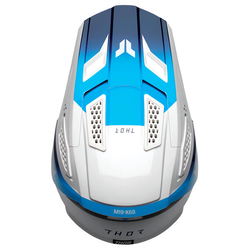 thor casque fleet storm bleu blanc 2025 enduro