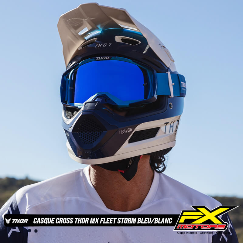 thor casque fleet storm bleu blanc 2025 fxmotors