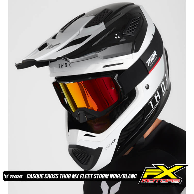 thor casque fleet storm noir blanc 2025 fxmotors