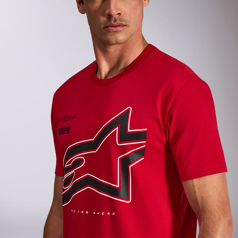 tshirt alpinestars authority rouge cross