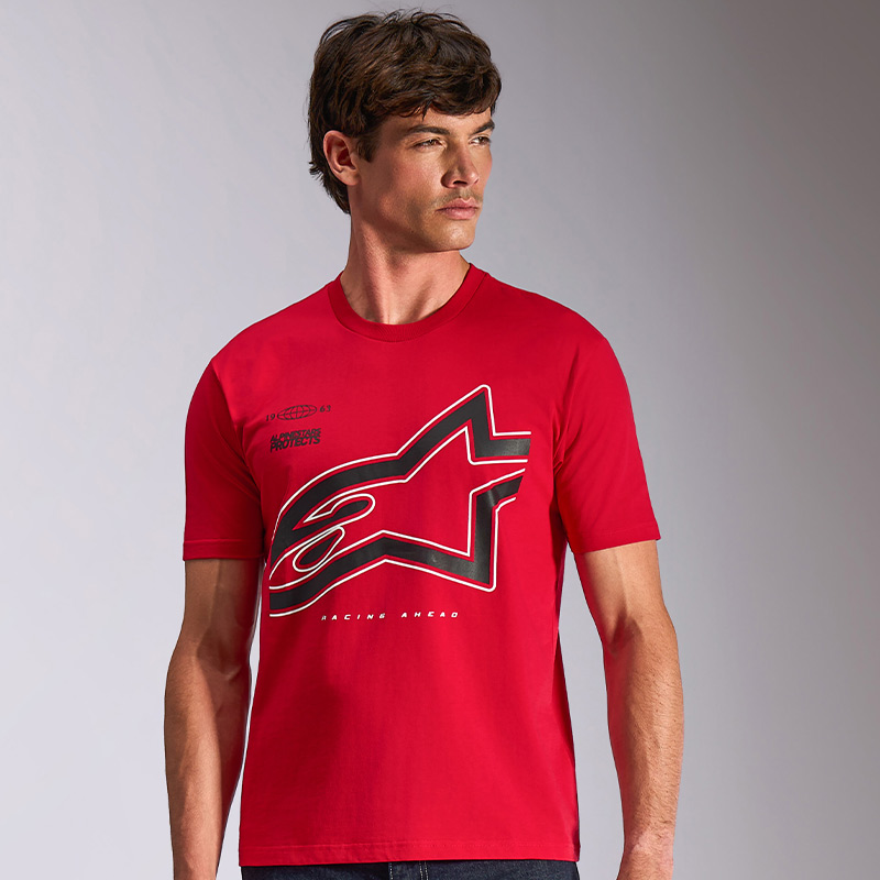 tshirt alpinestars authority rouge moto