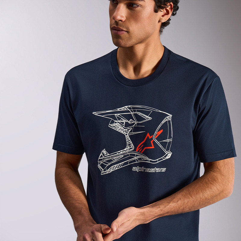 tshirt alpinestars mx helmet navy cross