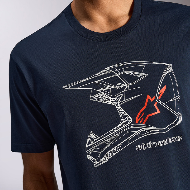 tshirt alpinestars mx helmet navy moto