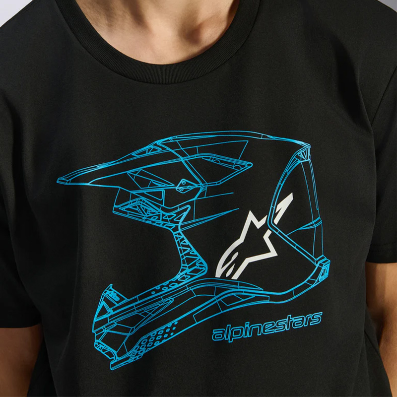 tshirt alpinestars mx helmet noir bleu sportswear